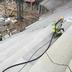 Stadium Seating Sandblasting