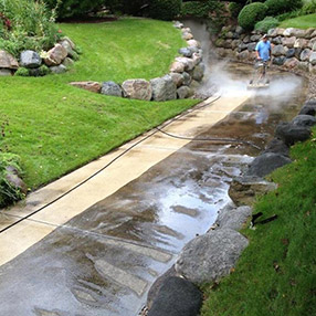 Pressure Washing A Long Dirty Driveway