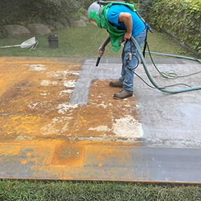 Sandblasting Rust Away